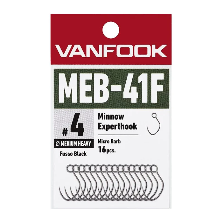 Vanfook Minnow Experthook Medium Heavy Wire Micro Barb MEB-41F #6